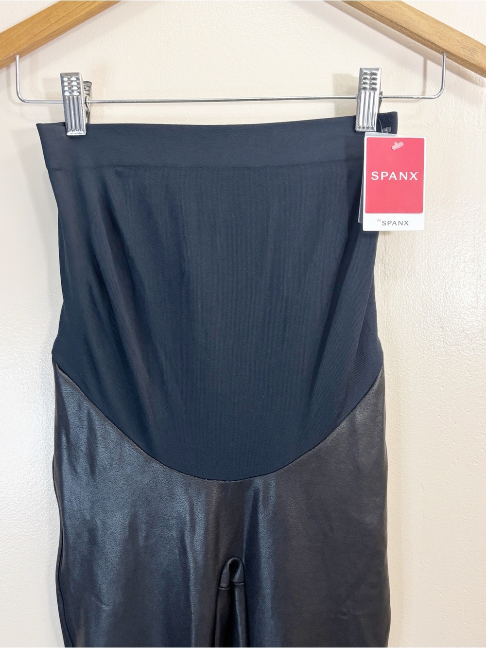 SPANX Maternity Mama Faux Leather Leggings Size Small